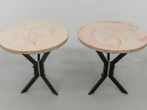 Pamono Round Outdoor Terrace Stone Top Table, France, 1930s Hot