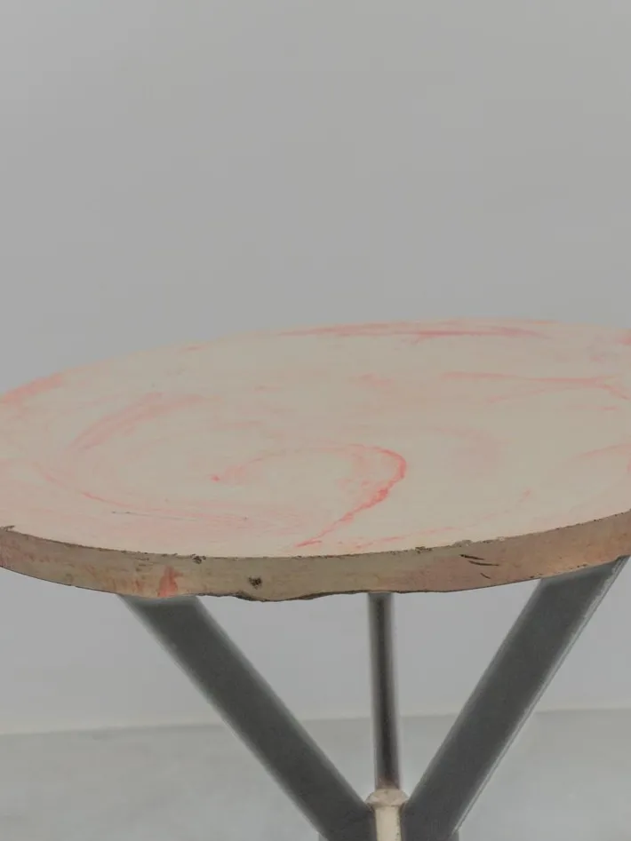 Pamono Round Outdoor Terrace Stone Top Table, France, 1930s Hot