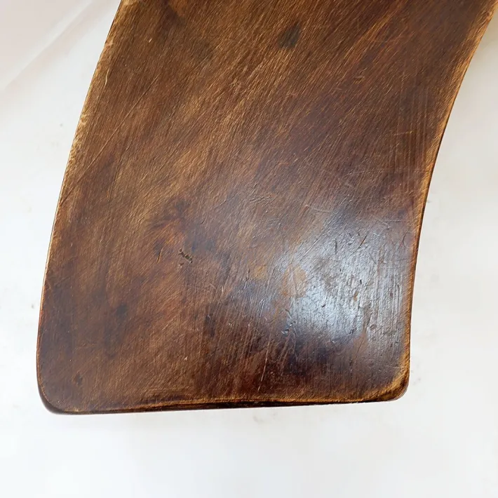 Pamono Round Table with Curved Benches by Pierre Chapo, France, 1960s, Set of 5