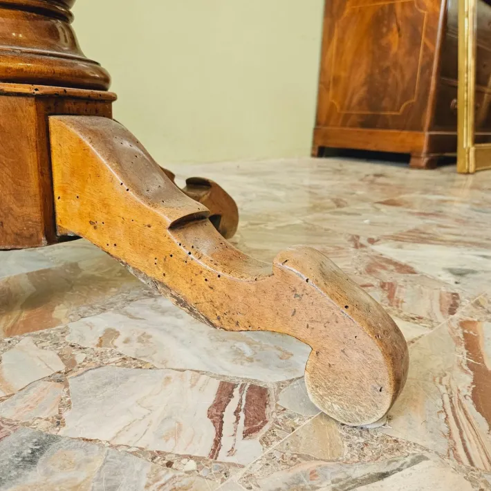 Pamono Round Walnut Game Table, 1890s Online