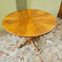 Pamono Round Walnut Game Table, 1890s Online