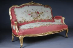 Pamono Royal Louis XV or Rococo Tapestry Sofa & Chairs, 1880s, Set of 3