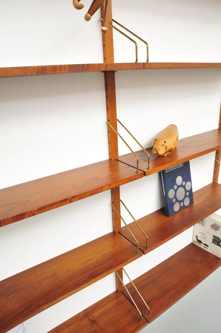 Pamono Royal System Teak Wall Shelf by Poul Cadovius for Cado, 1950s Hot