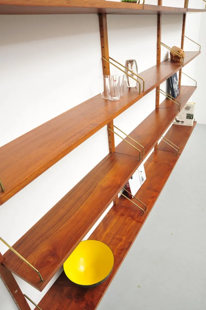 Pamono Royal System Teak Wall Shelf by Poul Cadovius for Cado, 1950s Hot