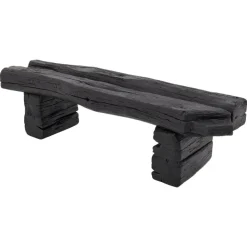 Pamono Rustic Blackened Wood Garden Bench by Logniture Best