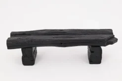 Pamono Rustic Blackened Wood Garden Bench by Logniture Best