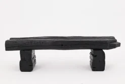Pamono Rustic Blackened Wood Garden Bench by Logniture Best