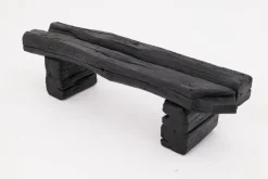 Pamono Rustic Blackened Wood Garden Bench by Logniture Best