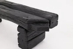 Pamono Rustic Blackened Wood Garden Bench by Logniture Best