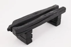 Pamono Rustic Blackened Wood Garden Bench by Logniture Best