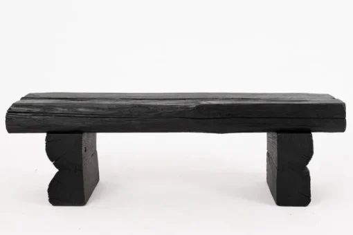 Pamono Rustic Blackened Wood Garden Bench by Logniture Best