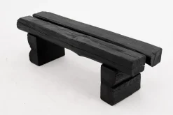 Pamono Rustic Blackened Wood Garden Bench by Logniture Best