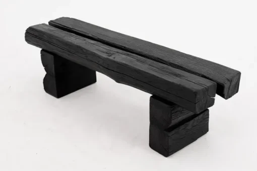 Pamono Rustic Blackened Wood Garden Bench by Logniture Best