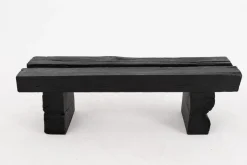 Pamono Rustic Blackened Wood Garden Bench by Logniture Best
