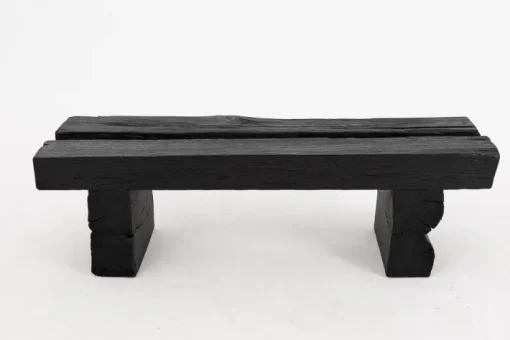 Pamono Rustic Blackened Wood Garden Bench by Logniture Best
