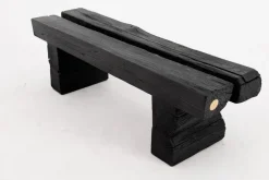 Pamono Rustic Blackened Wood Garden Bench by Logniture Best
