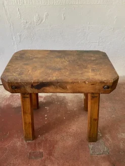 Pamono Rustic Farmhouse Chopping Block Table, 1956
