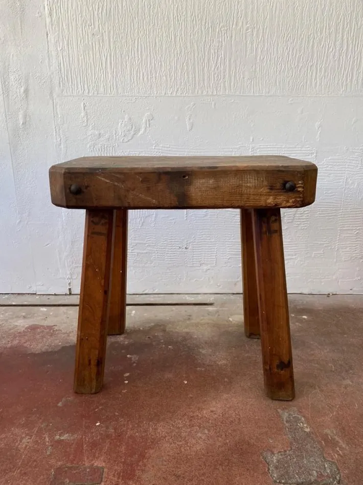 Pamono Rustic Farmhouse Chopping Block Table, 1956