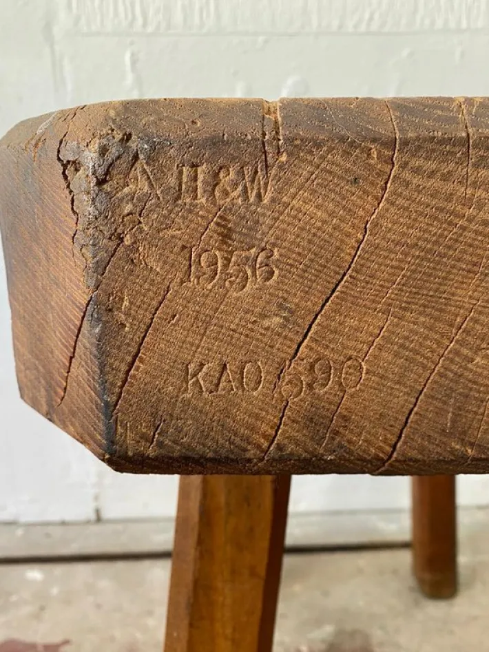 Pamono Rustic Farmhouse Chopping Block Table, 1956