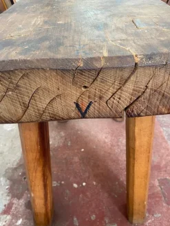 Pamono Rustic Farmhouse Chopping Block Table, 1956