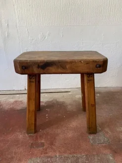 Pamono Rustic Farmhouse Chopping Block Table, 1956