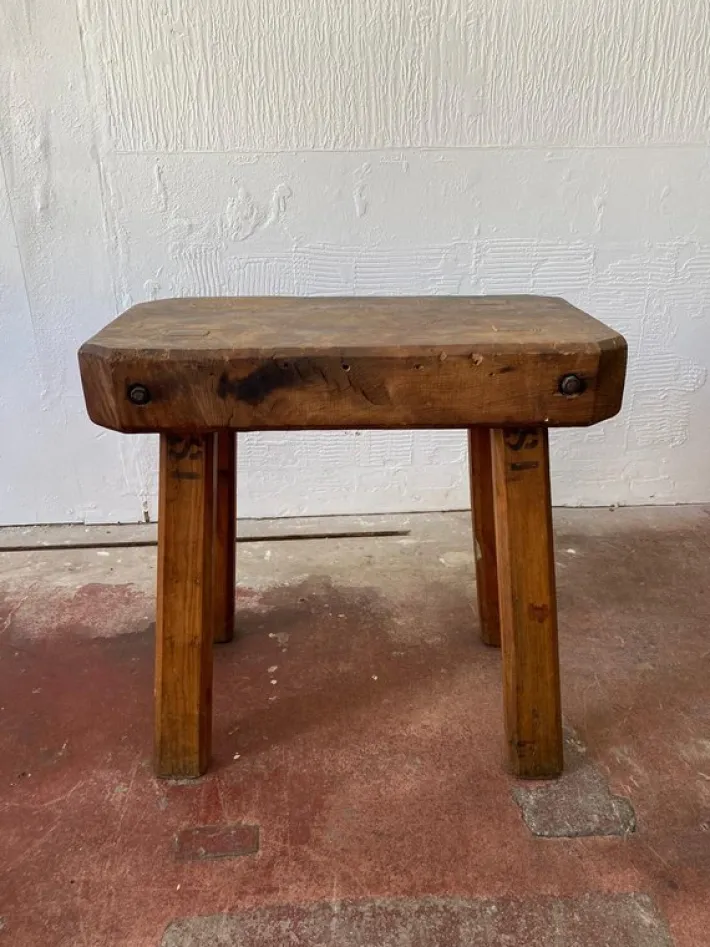 Pamono Rustic Farmhouse Chopping Block Table, 1956