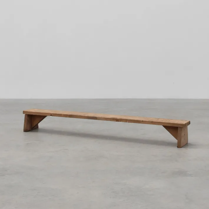 Pamono Rustic French Wooden Low Bench in the style of Wabi Sabi, 1880s Discount