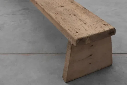 Pamono Rustic French Wooden Low Bench in the style of Wabi Sabi, 1880s Discount