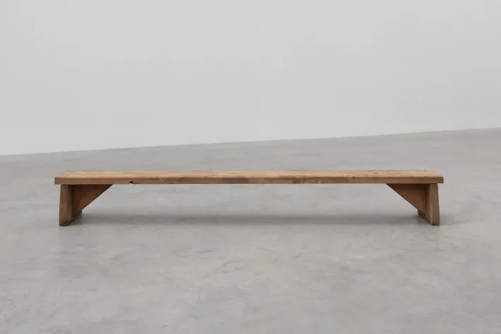 Pamono Rustic French Wooden Low Bench in the style of Wabi Sabi, 1880s Discount