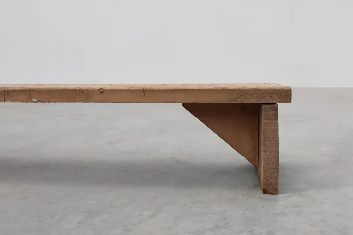 Pamono Rustic French Wooden Low Bench in the style of Wabi Sabi, 1880s Discount