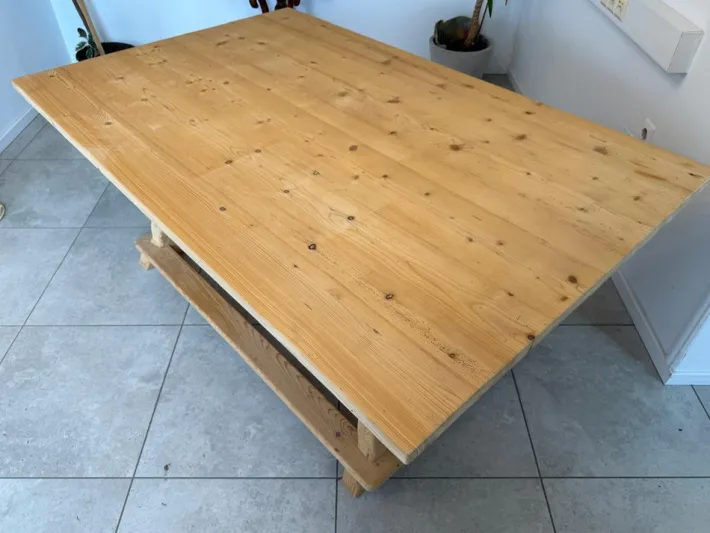 Pamono Rustic Jogl Table Farmhouse Table in Natural Wood Spruce Sale