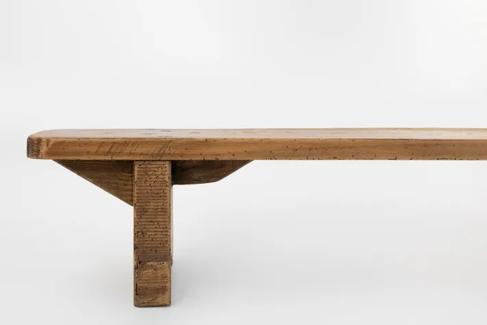 Pamono Rustic Low Bench in Wood, France, 1850s New