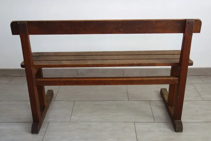 Pamono Rustic School Bench, 1950s Clearance