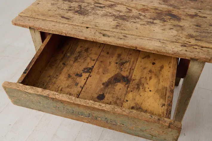 Pamono Rustic Swedish Country Table with Original Paint and Patina Best