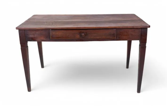 Pamono Rustic Walnut Worktable with Central Drawer New