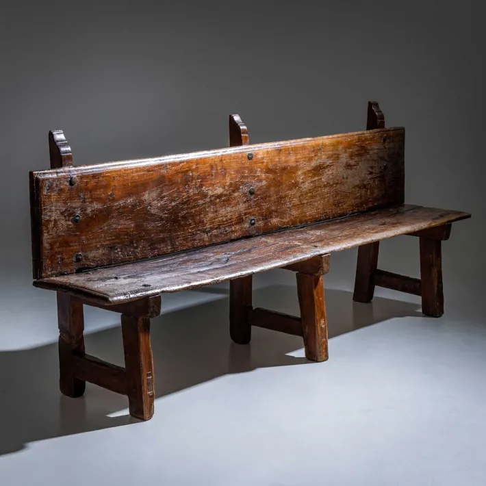 Pamono Rustic Wooden Bench, Alpines, 18th / 19th Century Outlet