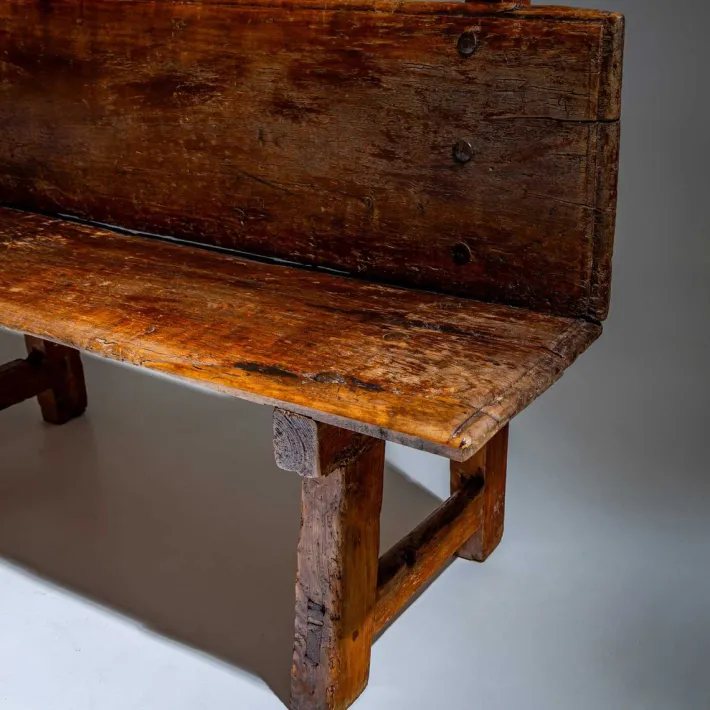 Pamono Rustic Wooden Bench, Alpines, 18th / 19th Century Outlet