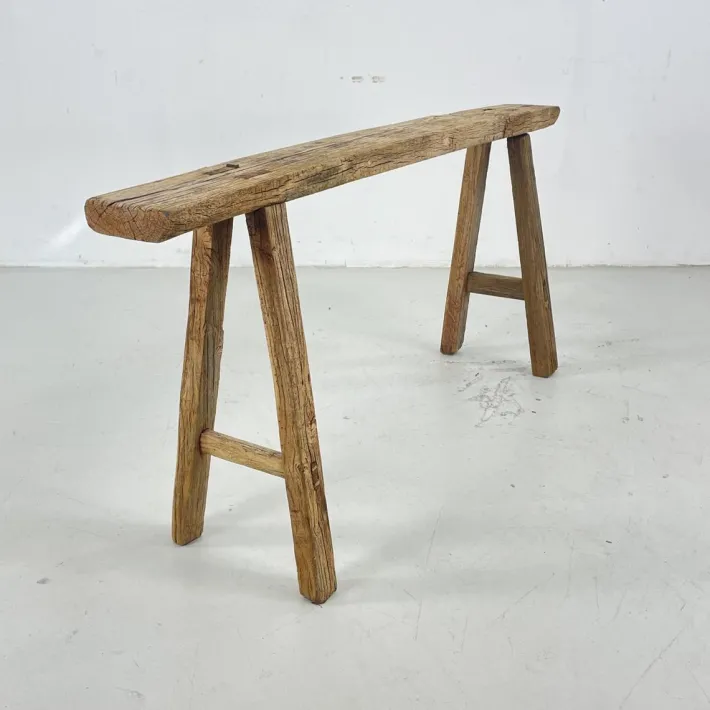 Pamono Rustic Wooden Pig Bench Online