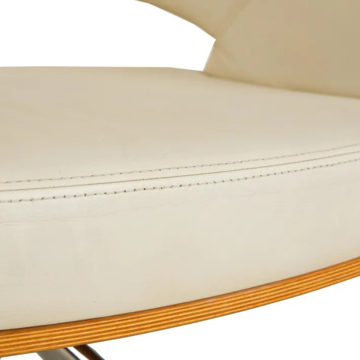 Pamono S 847 Chair in Cream Leather and Brown Wood from Thonet New