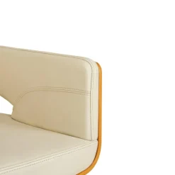 Pamono S 847 Chair in Cream Leather and Brown Wood from Thonet New