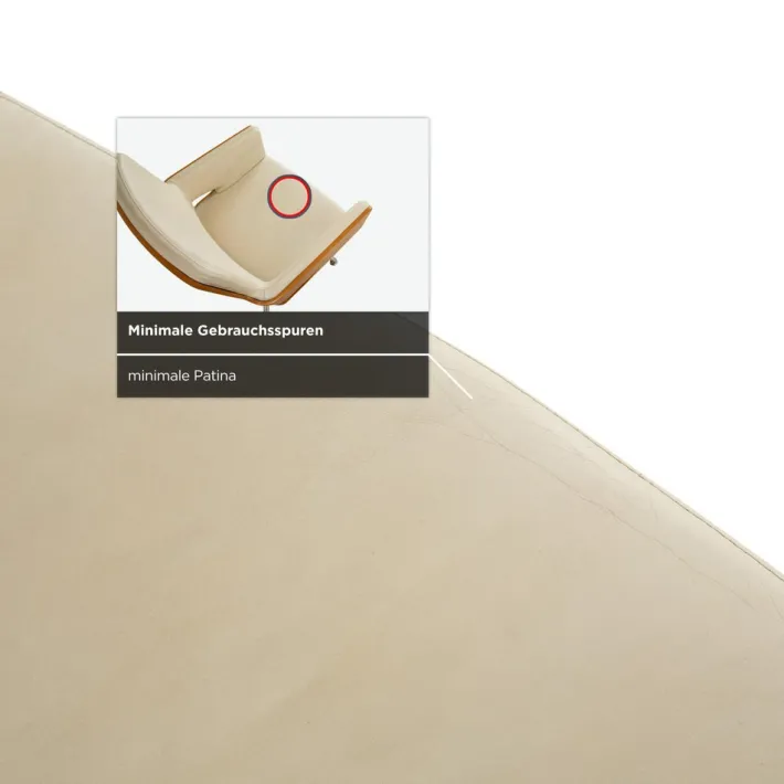 Pamono S 847 Chair in Cream Leather and Brown Wood from Thonet New