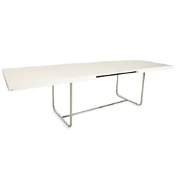 Pamono S 1071 Extendable Dining Table in White Wood and Chrome from Thonet Outlet