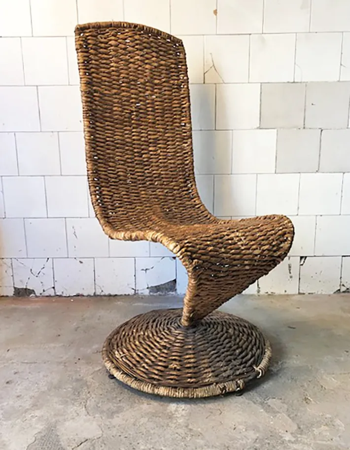 Pamono S Chair in Braided Rope by Marzio Cecchi, Italy, 1970s