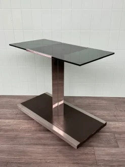 Pamono SAS TV Stand in Steel with Smoked Glass Top from Domustil, 1970s Discount