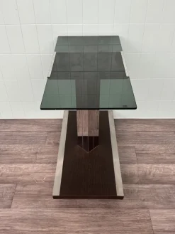 Pamono SAS TV Stand in Steel with Smoked Glass Top from Domustil, 1970s Discount