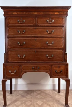Pamono Satinwood Inlaid Mahogany Chest on Stand, 18th Century Hot