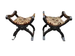 Pamono Savonarola-Style Chairs, 19th Century, Set of 2