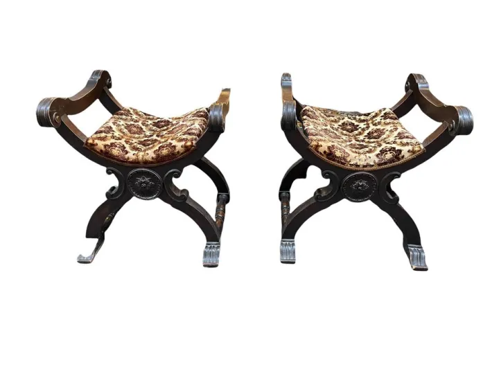 Pamono Savonarola-Style Chairs, 19th Century, Set of 2