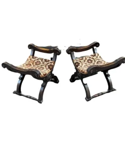 Pamono Savonarola-Style Chairs, 19th Century, Set of 2