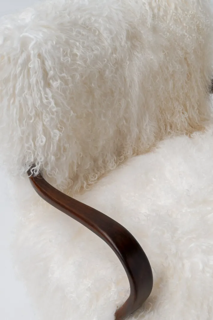 Pamono Scandinavian Art Deco Lounge Chairs in Mongolian Sheepskin, 1950s, Set of 2 Sale